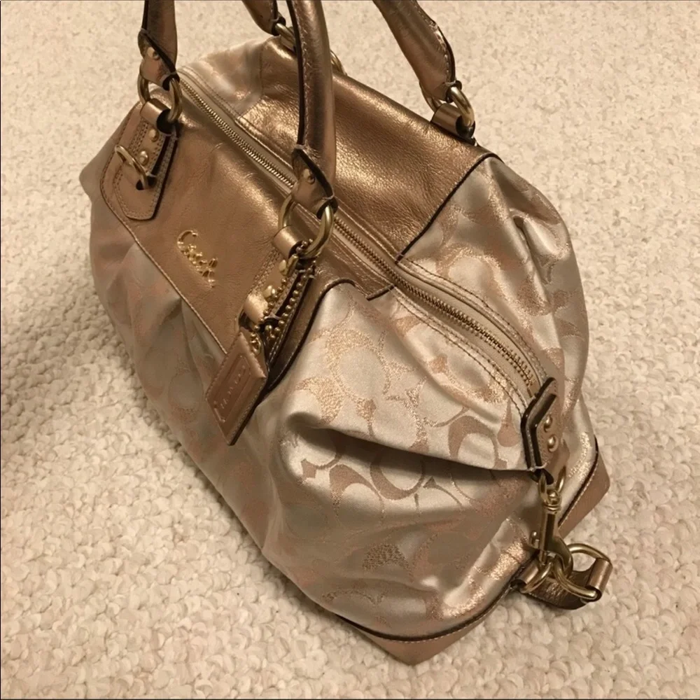 Beautiful Gold Coach Satchel Bag